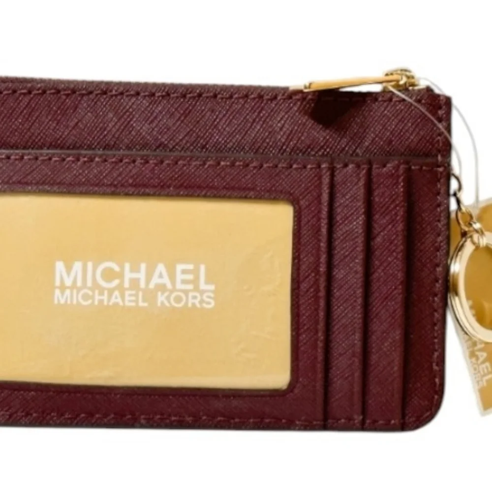 Michael Kors Set Travel Medium Burgundy maroon Dome Crossbody Bag & cardholder